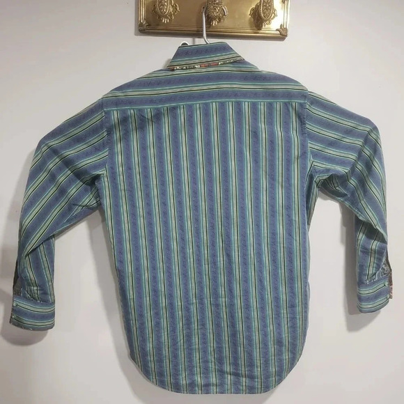 Robert Graham Mens Long Sleeve Button Down Multi-colored Striped Shirt, Size MM. - Picture 2 of 10